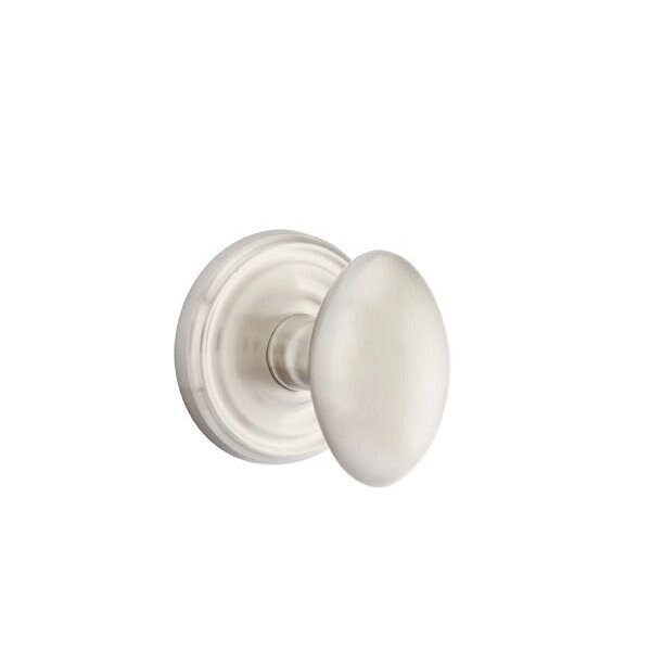Emtek Egg Knob 2-3/8 in Backset Privacy With Regular Rose for 1-1/4 in to 2 in Door Satin Nickel Finish 8200EUS15 - main